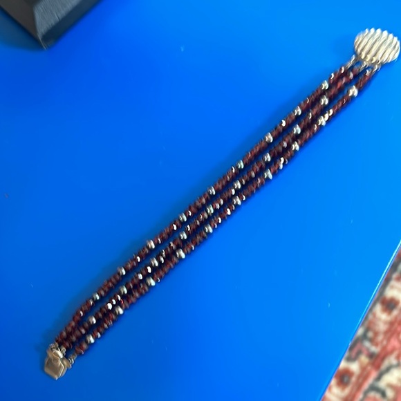 Three Strand Garnet Bracelet - Picture 4 of 5